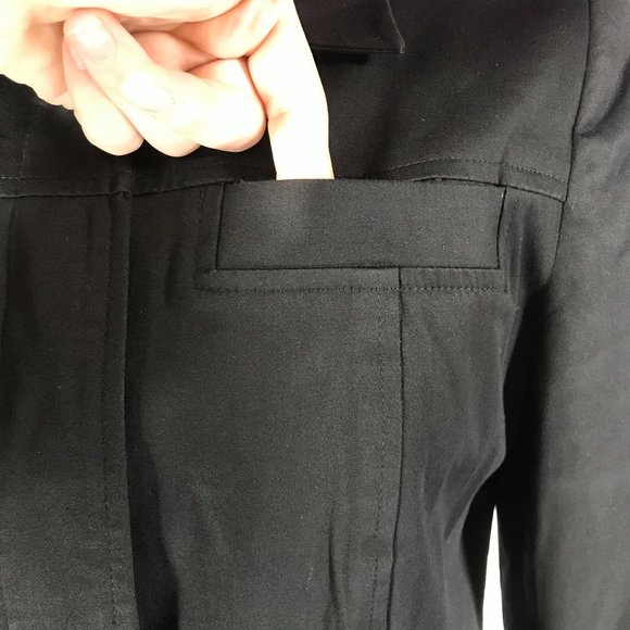 Studio Liz Claiborne Size 8 Black Button Front Blazer Jacket 3/4 Sleeves Stretch - Picture 6 of 9